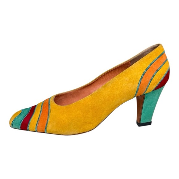 Philippe Model Suede Multicolor Colorblock Heels 37.5 (Fits US 8–8.5) - Picture 5 of 12